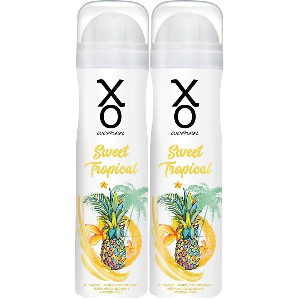 XO Deodorant 150ML Women-Kadın Sweet Tropical (2 Li Set)