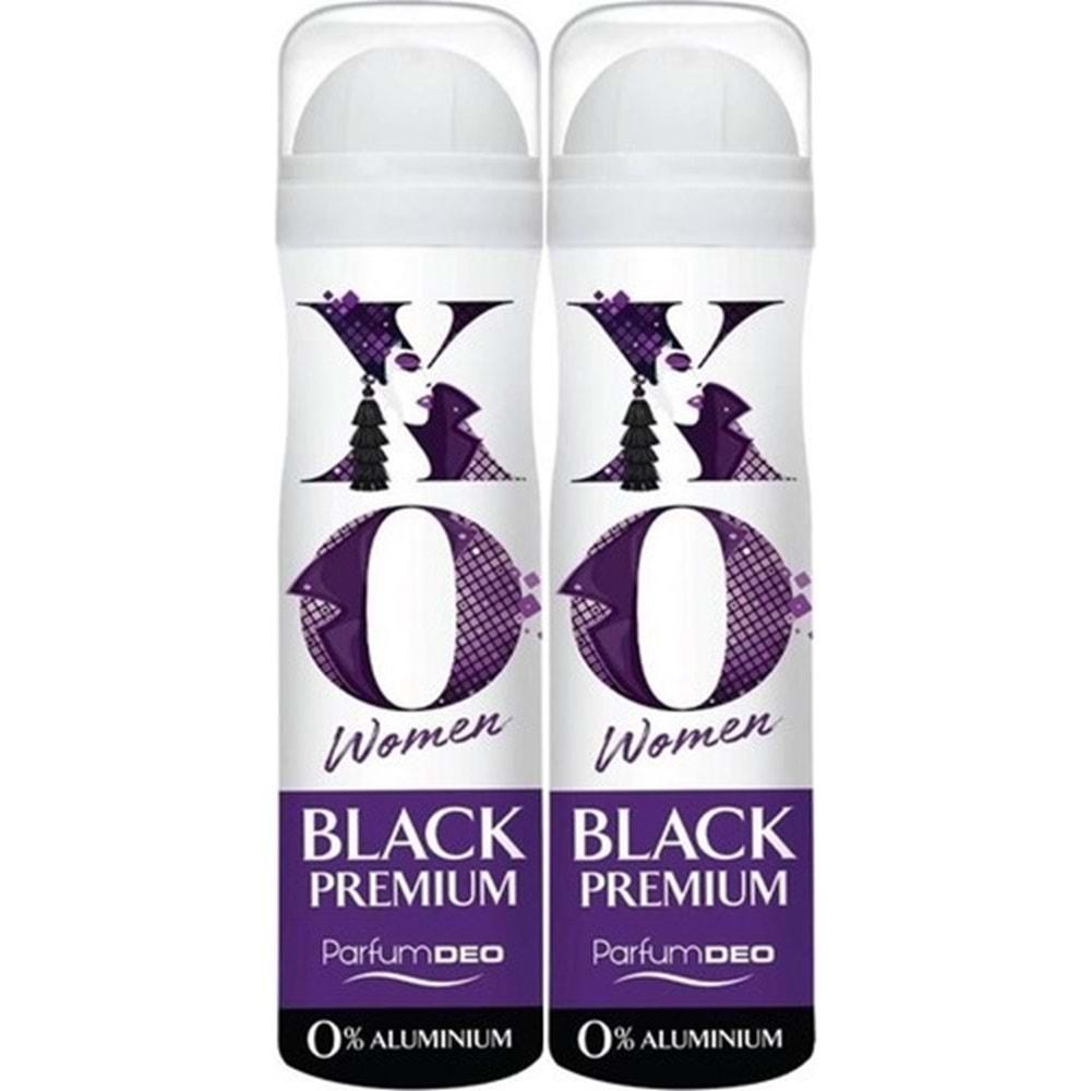 XO Deodorant 150ML Women-Kadın Black Premium (2 Li Set)