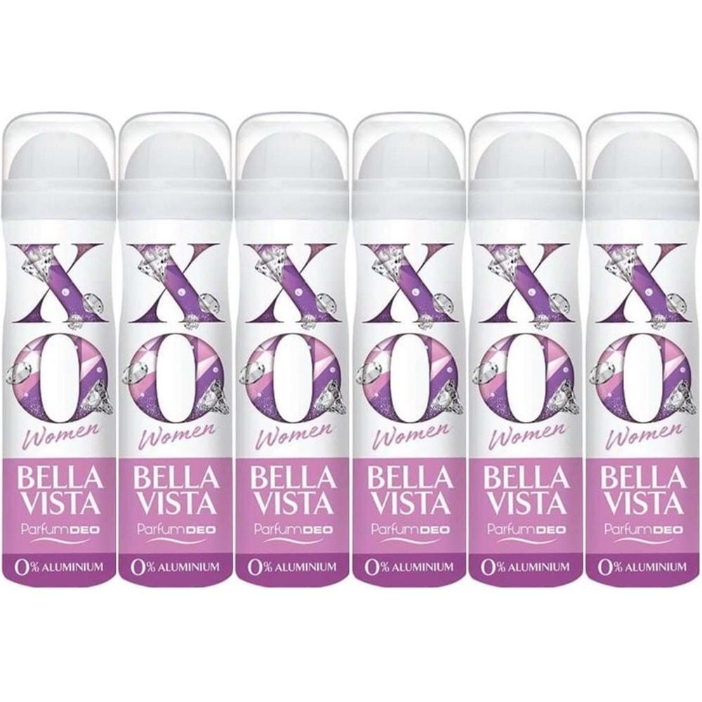 XO Deodorant 150ML Women-Kadın Bella Vista (6 Lı Set)