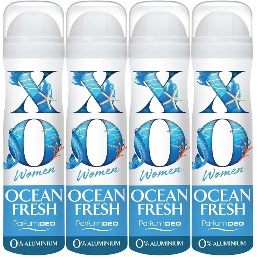 XO Deodorant 150ML Women-Kadın Ocean Fresh (4 Lü Set)