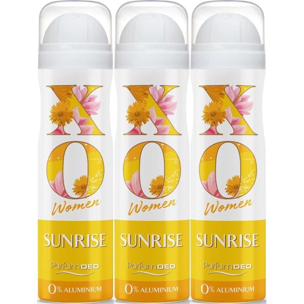 XO Deodorant 150ML Women-Kadın Sunrise (3 Lü Set)