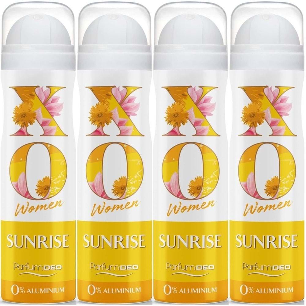 XO Deodorant 150ML Women-Kadın Sunrise (4 Lü Set)