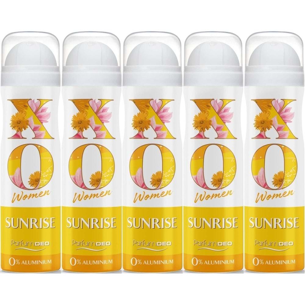 XO Deodorant 150ML Women-Kadın Sunrise (5 Li Set)