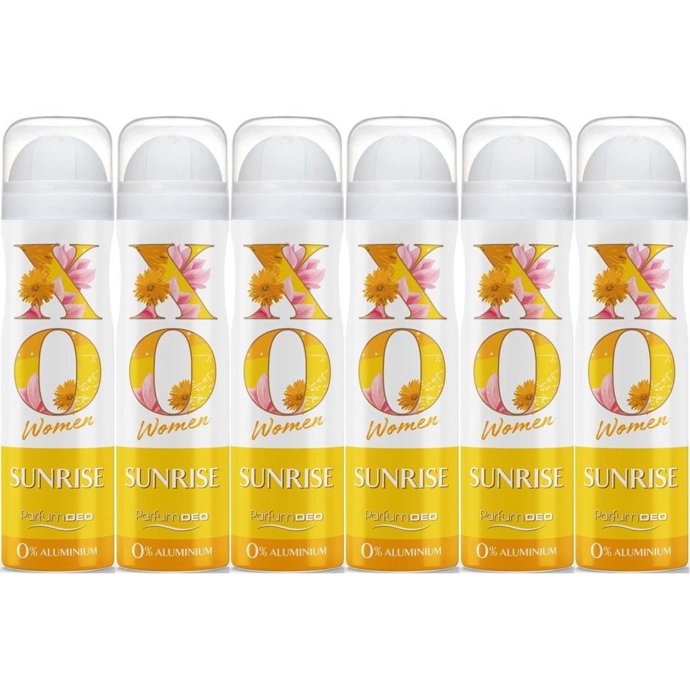 XO Deodorant 150ML Women-Kadın Sunrise (6 Lı Set)