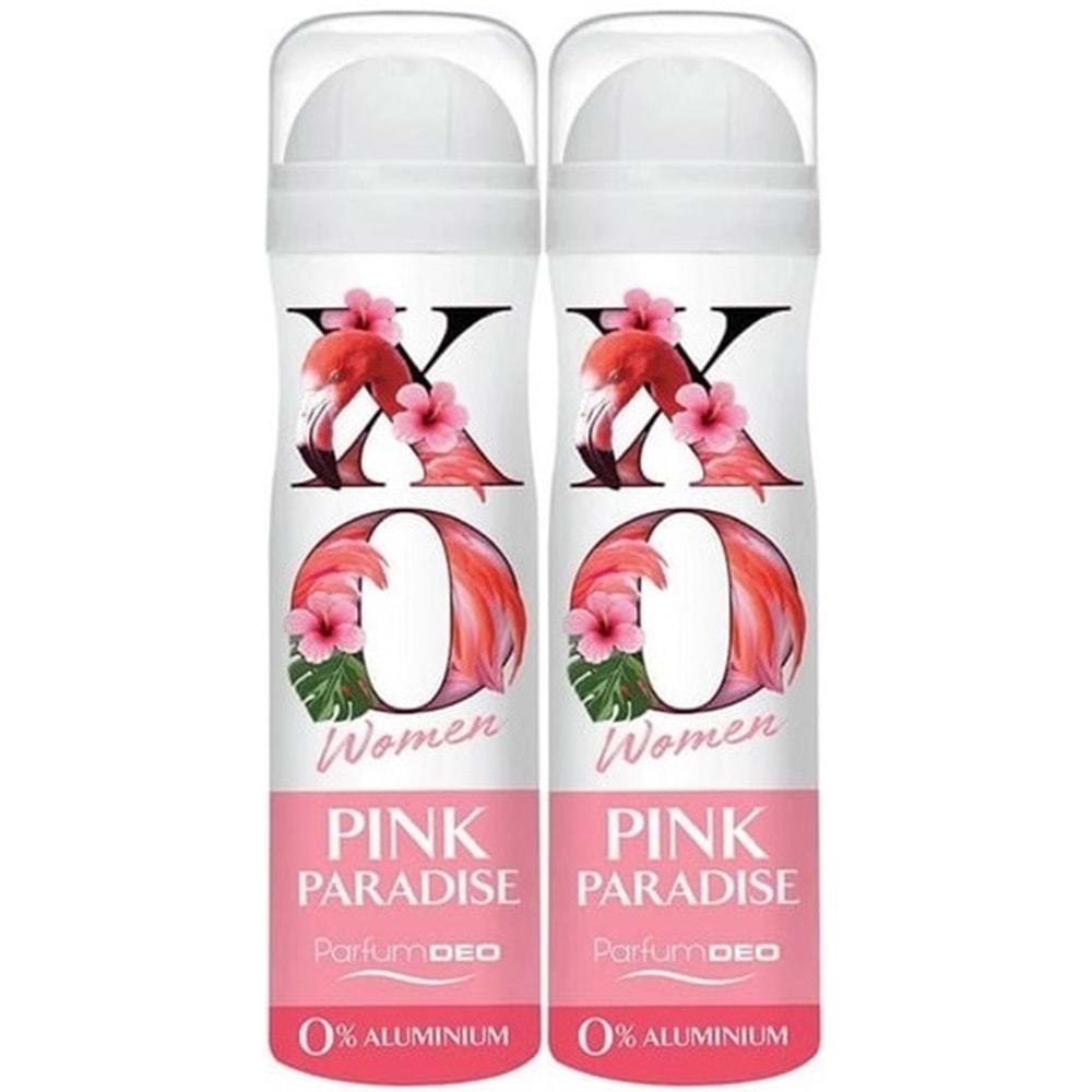 XO Deodorant 150ML Women-Kadın Pink Paradise (2 Li Set)