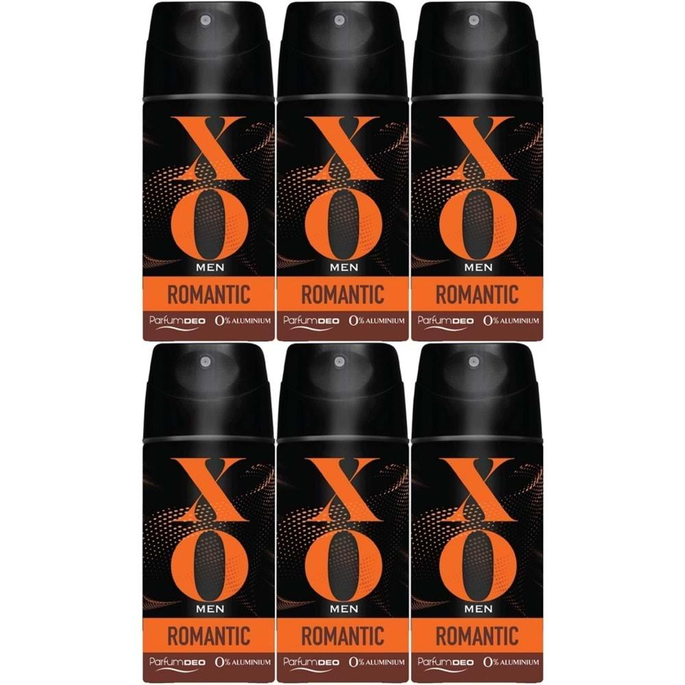 XO Deodorant 150ML Men-Erkek Romantıc (6 Lı Set)