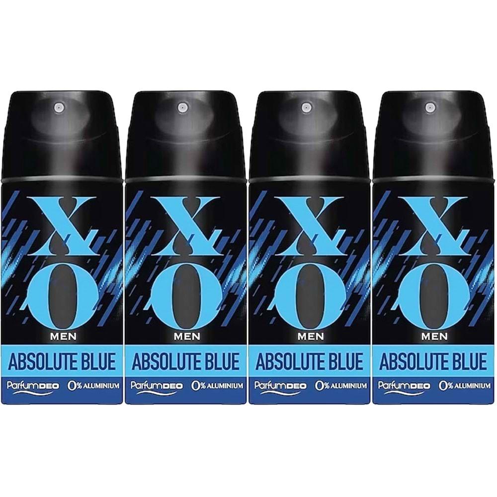 XO Deodorant 150ML Men-Erkek Absolute Blue (4 Lü Set)