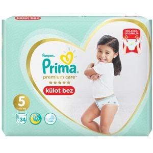 Prima Premium Care Külot Bebek Bezi Beden:5 (12-17Kg) Junior 34 Adet Ekonomik Pk