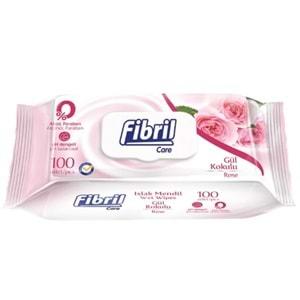 Fibril Islak Havlu Mendil 100 Yaprak Gül Plastik Kapaklı Tekli Pk