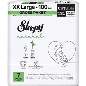 Sleepy Bebek Bezi Natural Beden:7 (20-30KG) XX Large 100 Adet Gross Pk