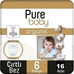 Pure Baby Bebek Bezi 6 Beden 15-27 KG Extra Large 16 Adet Ekonomik Pk