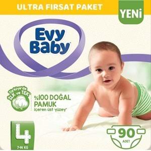 Evy Baby Bebek Bezi Beden:4 (7-14Kg) Maxi 90 Adet Ultra Fırsat Pk