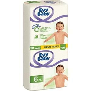 Evy Baby Bebek Bezi Beden:6 (15+KG) XL 38 Adet Fırsat Pk