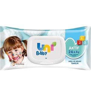 Uni Baby Islak Havlu Mendil 72 Yaprak Aktif Plastik Kapaklı