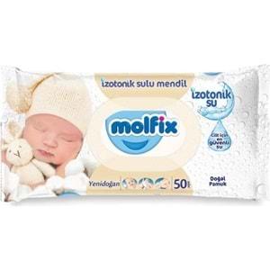 Molfix Islak Havlu Mendil İzotonik Yeni Doğan 3 Pk 50 Yaprak Pamuklu Plastik Kapaklı