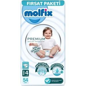 Molfix Premium Bebek Bezi Beden:4 (7-14KG) Maxi 54 Adet Fırsat Pk