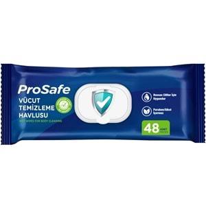 Prosafe Yetişkin Vücut Temizleme Islak Mendil Havlu 48 Yaprak XL Tekli Pk