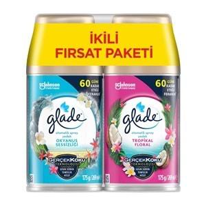 Glade Oda Kokusu Otomatik Sprey Yedek 269ML (2 Li Set) Okyanus Sessizliği ve Tropikal Floral