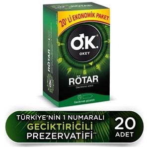 Okey Prezervatif 20 Adet Rötar (Geciktirici Etkili) Ekonomik Pk