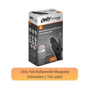 Only Evo Beyond Glove Nitril Siyah Pudrasız Muayene Eldiveni 100 Lü Pk L - Large - Büyük