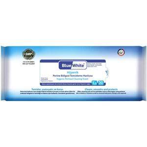 BlueWhite Yetişkin Hasta Perine Bölgesi Temizleme Mendil-Havlusu 50 Yaprak Hijyenik Tekli Pk
