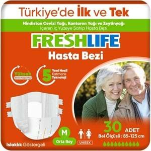 FreshLife Yetişkin Hasta Bezi Bel Bantlı M - Medium - Orta 30 Adet