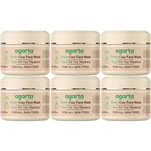 Agarta Doğal Yeşil Kil Yüz Maskesi 150ML (6 Lı Set)