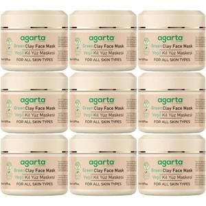 Agarta Doğal Yeşil Kil Yüz Maskesi 150ML (9 Lu Set)
