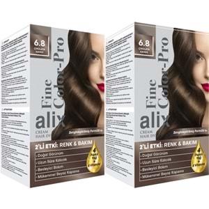 Alix 50ML Kit Saç Boyası 6.8 Çikolota Kahve (2 Li Set)