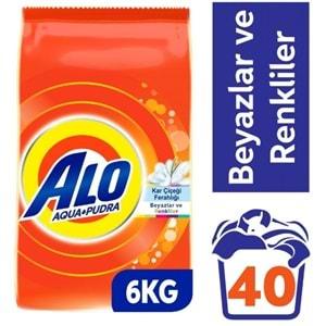 Alo Matik Toz Çamaşır Deterjanı 18KG Kar Çiçeği Ferahlğı / Renkliler ve Beyazlar (3PK*6KG) (120 Yıkama)