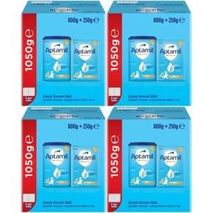 Nutrıcıa Aptamil Pronutra 800GR+250GR Toplam: 1050GR Devam Sütü No:4 (1 Yaş ve Üzeri) (4 Lü Set)