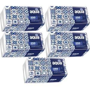 Aqua Pratik Mendil 250 Yaprak Tekli Pk (5 Li Set)