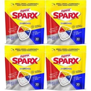 Asperox Sparx Bulaşık Makinesi Kapsülü 120 Adet Hepsi 1 Arada (Sirke-Limon-Karbonatlı) (4PK*30)