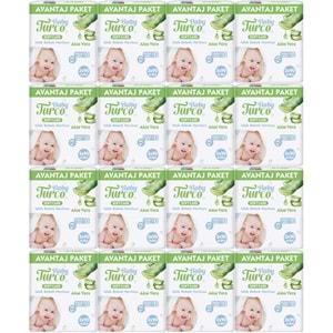 Baby Turco Islak Havlu Mendil Soft Care Aloe Vera 90 Yaprak (48 Li Set) (16PK*3) 4320 Yaprak