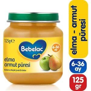 Bebelac Kavanoz Maması Püre 125GR Elma Armut (5 Li Set)