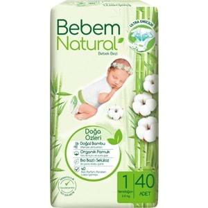 Bebem Bebek Bezi Natural Jumbo Ekstra Pk Beden:1 (2-5Kg) Yenidoğan 320 Adet