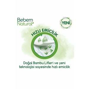 Bebem Bebek Bezi Natural Beden:5 (11-18Kg) Junior 240 Adet Aylık Ultra Fırsat Pk