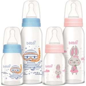 Bebsi Cam Biberon Seti (Mavi - Pembe) (250ML+125ML) (Karma 2 Li Set)