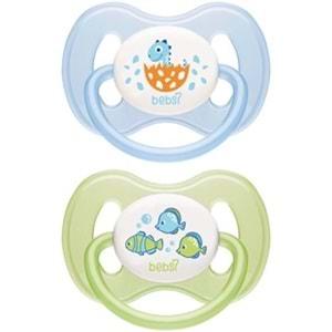 Bebsi Cam Biberon Seti Mavi (250ML+125ML)+Emzik Ortodontik Damaklı Kelebek No:1 (2 Li PK) 4 Lü Set