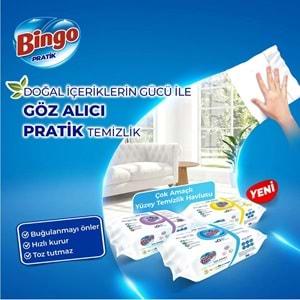 Bingo Clean Yüzey Temizlik Havlusu 96 Yaprak Lavanta Kokulu Plastik Kapaklı (3 Lü Set) 288 Yaprak
