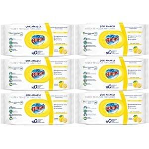 Bingo Clean Yüzey Temizlik Havlusu 96 Yaprak Limon Kokulu Plastik Kapaklı (6 Lı Set) 576 Yaprak