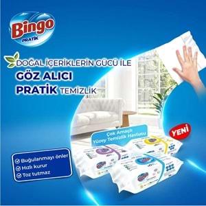 Bingo Clean Yüzey Temizlik Havlusu 96 Yaprak Limon Kokulu Plastik Kapaklı (9 Lu Set) 864 Yaprak