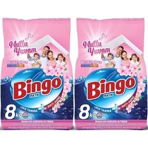 Bingo Matik Toz Çamaşır Deterjanı 16KG Beyazlar ve Renkliler 106 Yıkama (Mutlu Yuvam)