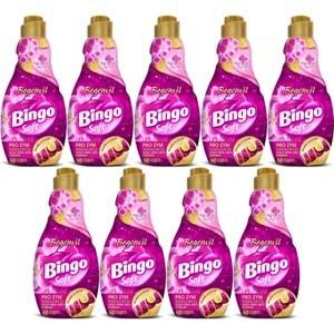 Bingo Soft Çamaşır Yumuşatıcı Konsantre 1440ML Begonvil (9 Lu Set)