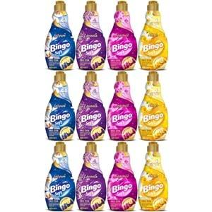 Bingo Soft Çamaşır Yumuşatıcı Konsantre 1440ML Karma 12 Li Set (Lilyum-Lavanta-Begonvil-Nergis)