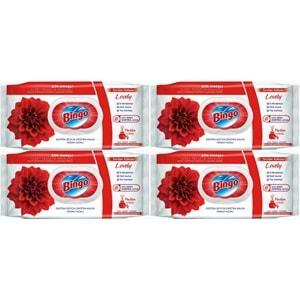 Bingo Clean Yüzey Temizlik Havlusu 96 Yaprak Sevilen Kokular Lovely - Gül (4 Lü Set) 384 Yaprak