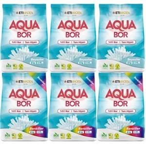 Boron AquaBor Matik Toz Çamaşır Deterjanı 36KG Beyazlar+Renkliler 240 Yıkama (6PK*6KG)