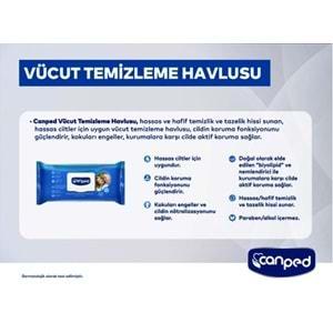 Canped Hasta Vücut Perine Temizleme Islak Mendil Havlu 48 Yaprak XL (9 Lu Set) Plastik Kapaklı