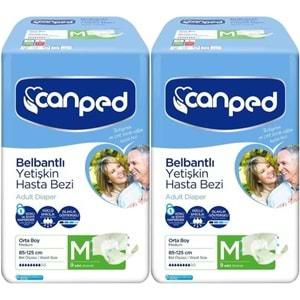 Canped Hasta Bezi Yetişkin Bel Bantlı Polietilen Medium-M Orta Boy 18 Adet (2PK*9)