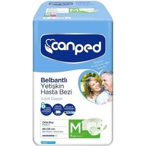 Canped Hasta Bezi Yetişkin Bel Bantlı Polietilen Medium-M Orta Boy 27 Adet (3PK*9)